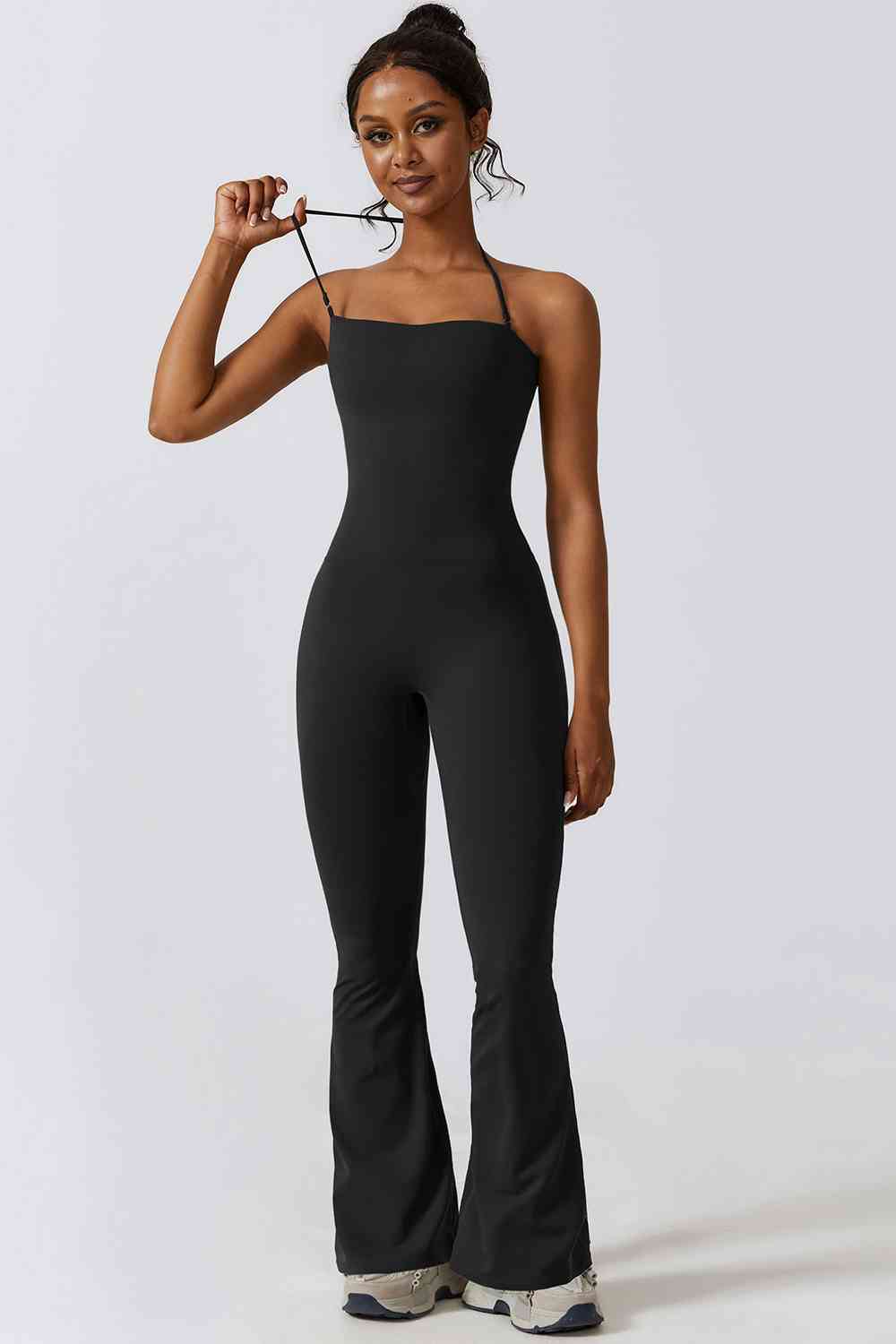 Halter Neck Flare Sport Jumpsuit