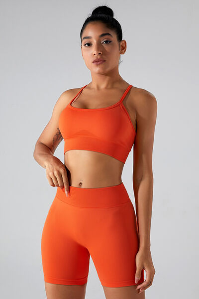 Crisscross Spaghetti Strap Active Cami